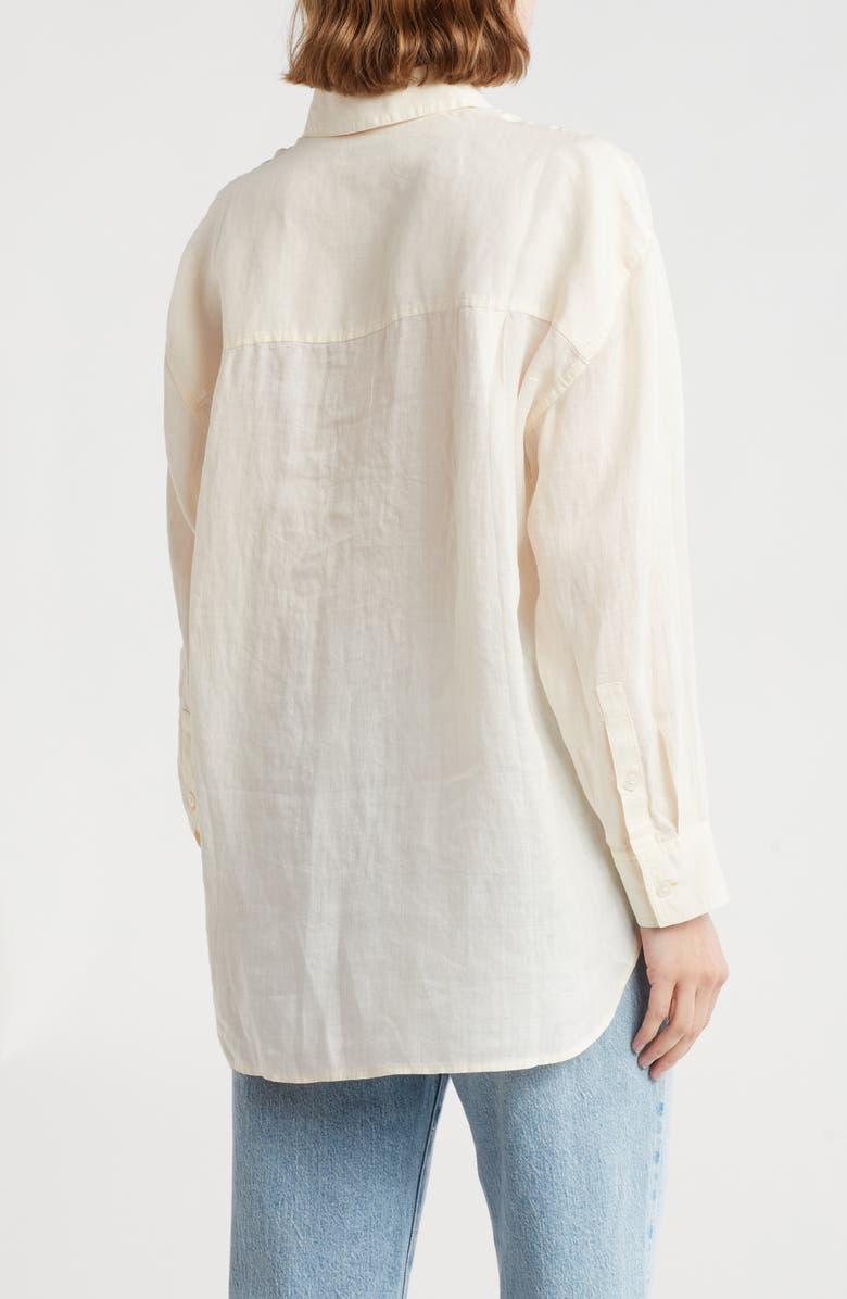 Madewell The Oversized Ramie Button-Up Shirt, Alternate, color, Antique Cream
