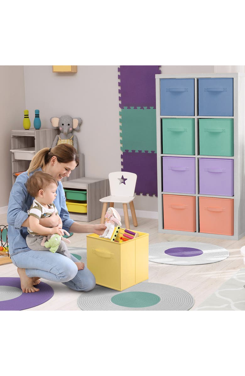 SORBUS 12-Pack Collapsible Storage Cube, Alternate, color, Rainbow Pastel