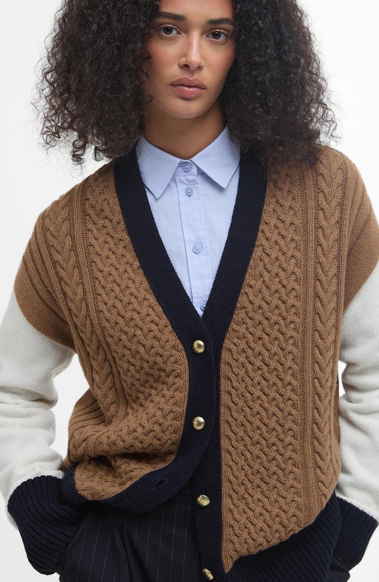 Barbour Marcy Colorblock Mixed Stitch Cardigan, Alternate, color, Multi
