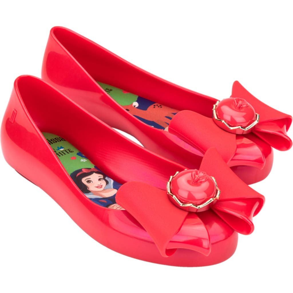 Mini Melissa X Disney Snow White Sweet Love Ballet Flat In Red
