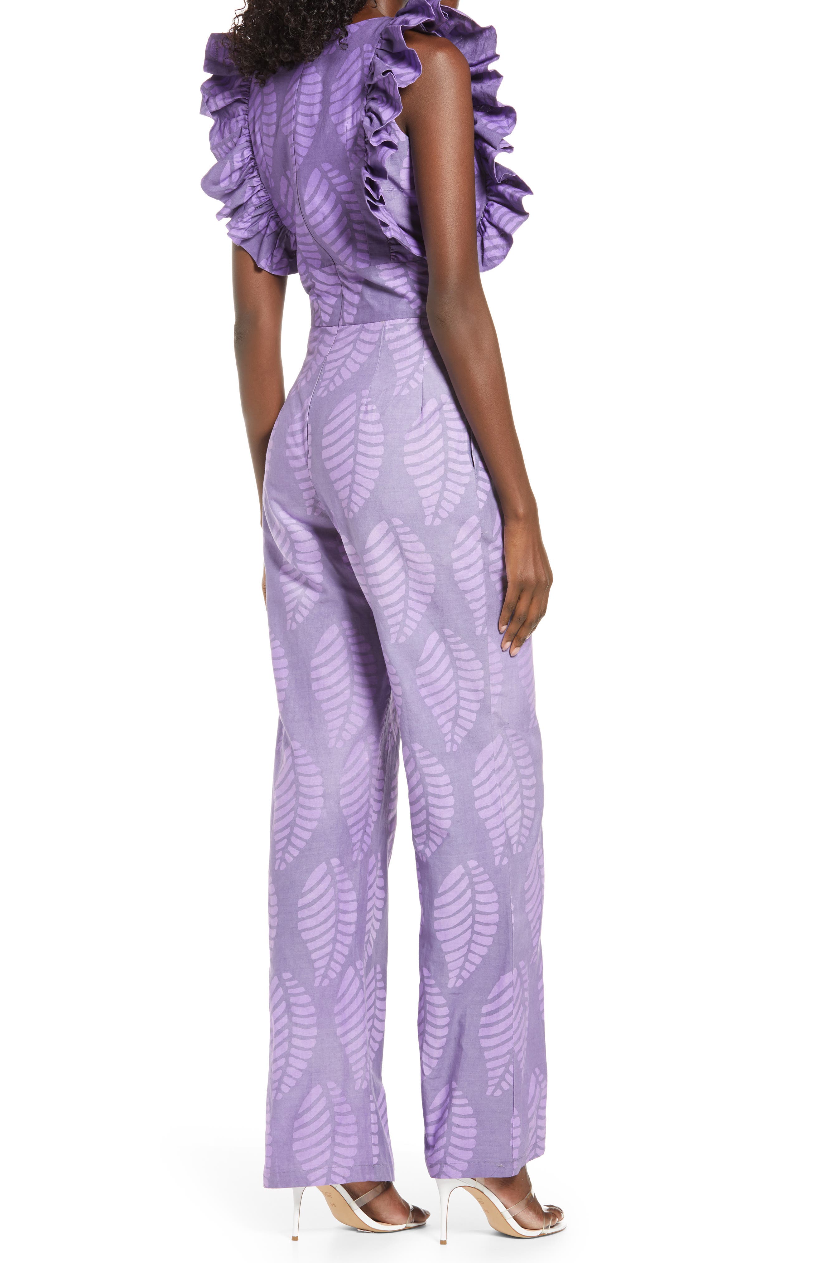 SIKA Tagoe Leaf Print Cotton Jumpsuit (Women) | Nordstromrack