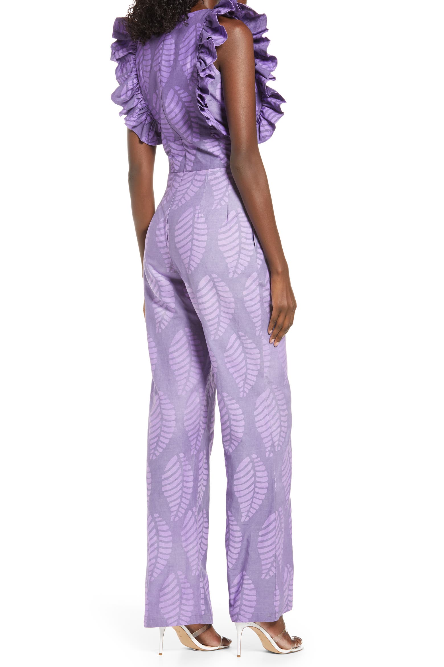 Tagoe SIKA Tagoe Leaf Print Cotton Jumpsuit (Women) | Nordstromrack