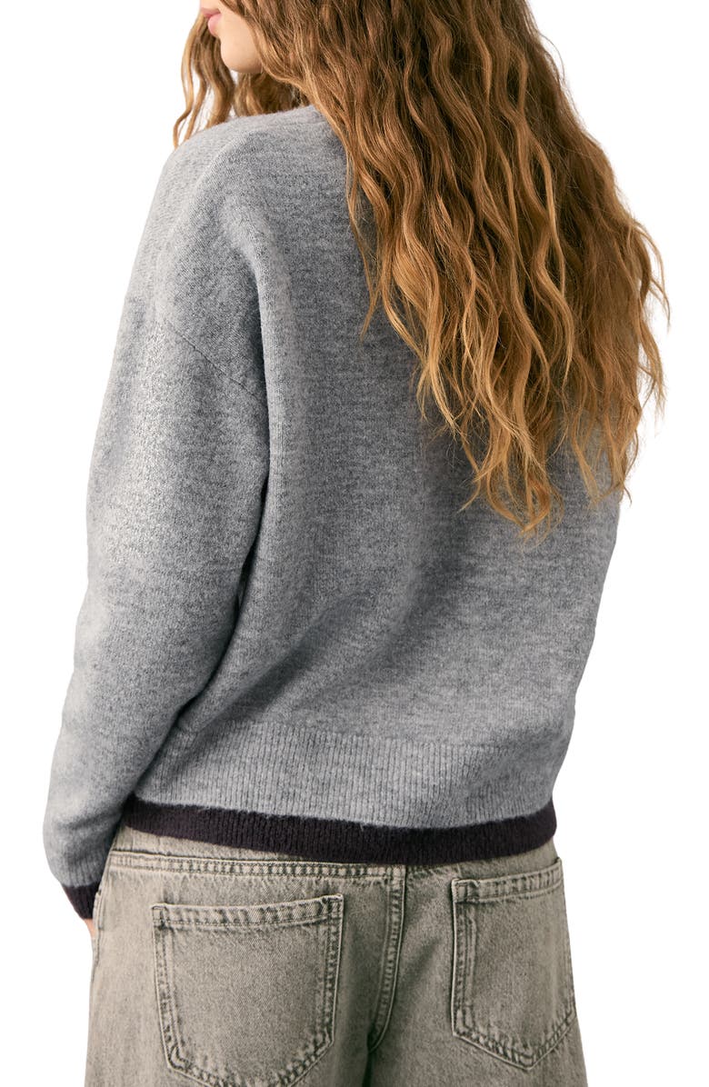 MANGO TEEN Two Tone Sweater, Alternate, color, Purple And Grey