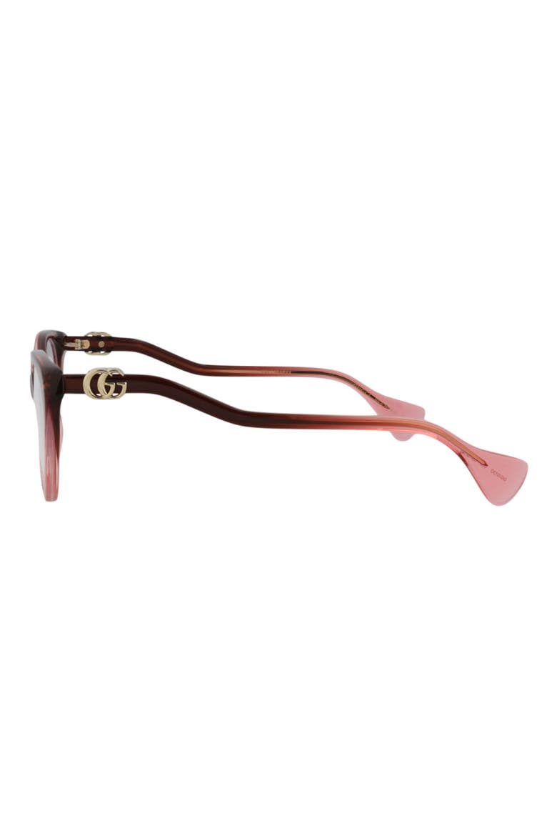 52mm Cat Eye Optical Glasses, Alternate, color, BURGUNDY BURGUNDY TRANSPARENT