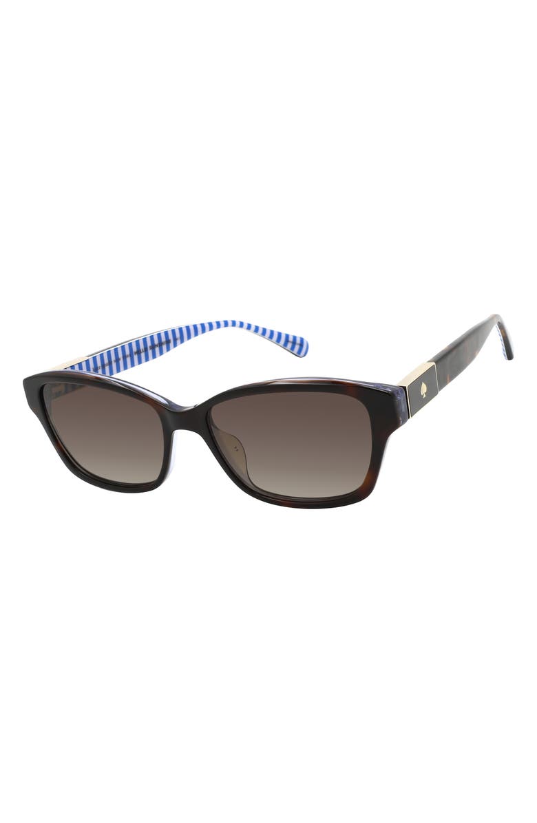 Kate Spade New York ayla 53mm gradient rectangular sunglasses, Alternate, color, Havana Blue/ Brown Sf