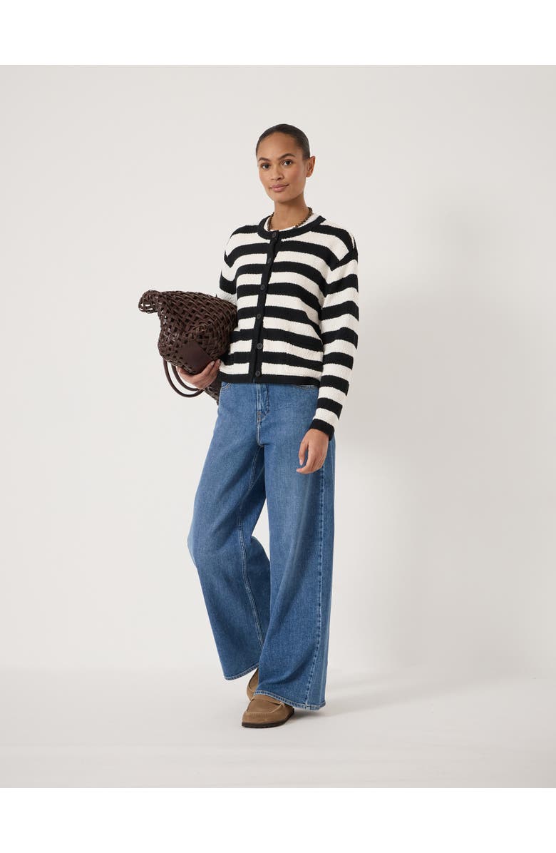 Hush Tess Textured Cotton Blend Cardigan, Alternate, color, Black