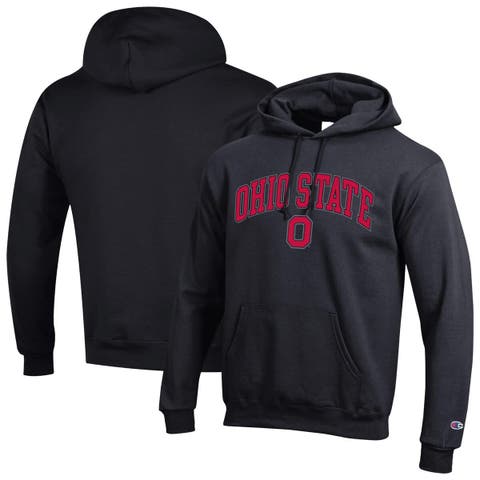 Men's Champion  Black Ohio State Buckeyes Arched Logo Fleece Pullover Hoodie