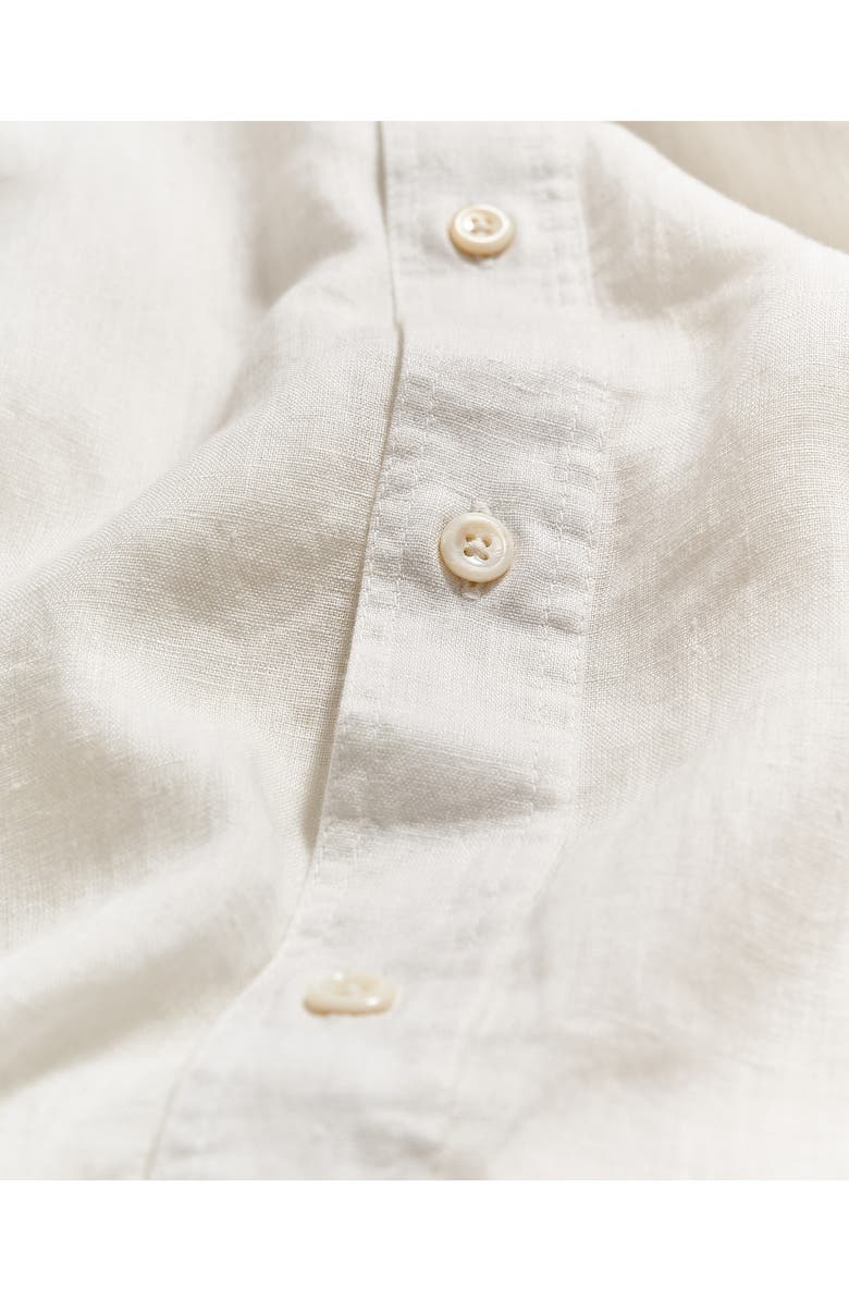 Billy Reid Tuscumbia Standard Fit Short Sleeve Linen Button-Down Shirt, Alternate, color, White