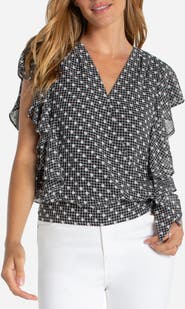 Liverpool Los Angeles Ruffle Dobby Top