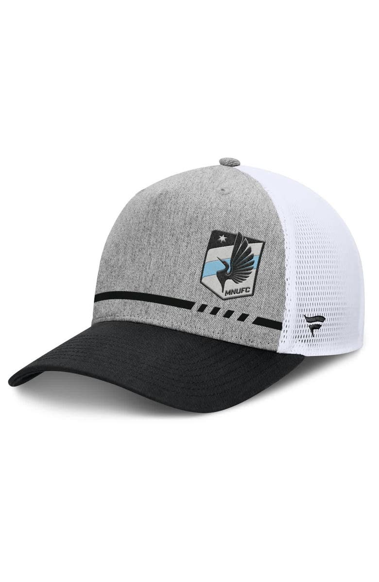 FANATICS Men's Fanatics Heather Gray Minnesota United FC Low Block Trucker Adjustable Hat, Main, color,