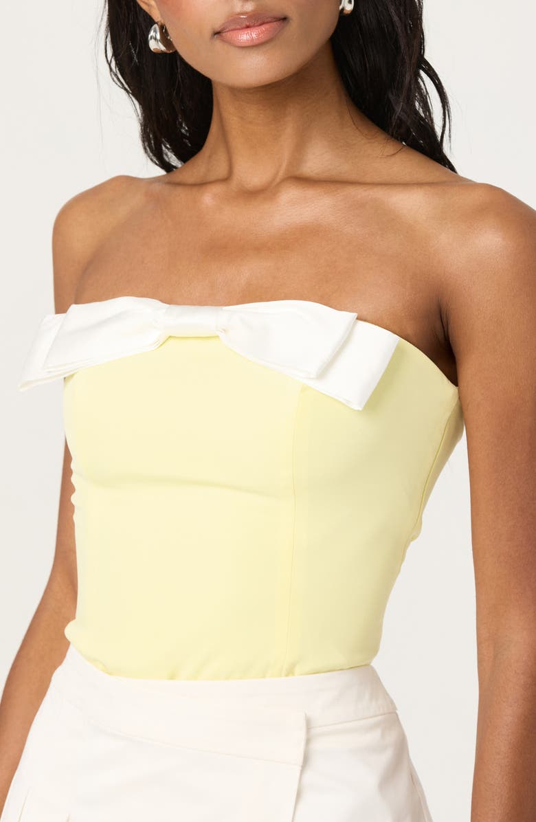 ASTR the Label Bow Detail Tube Top, Alternate, color, Yellow