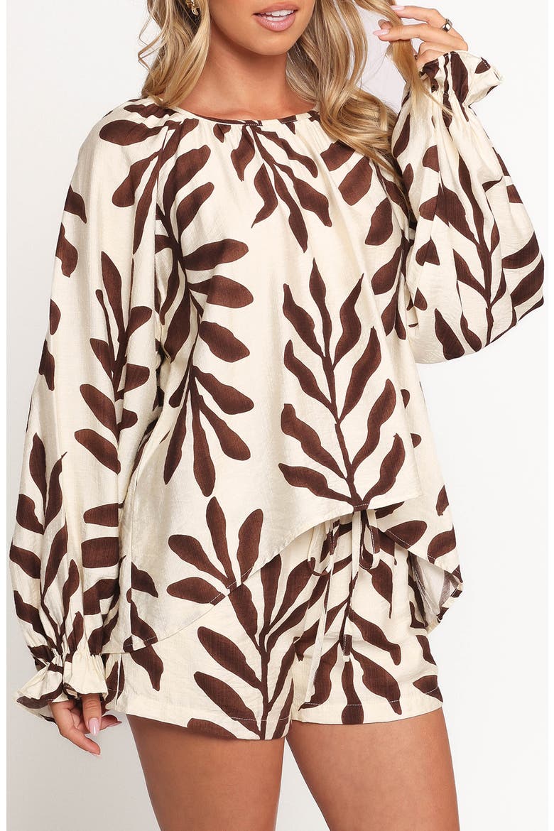July Long Sleeve Top, Main, color, BROWN PALM