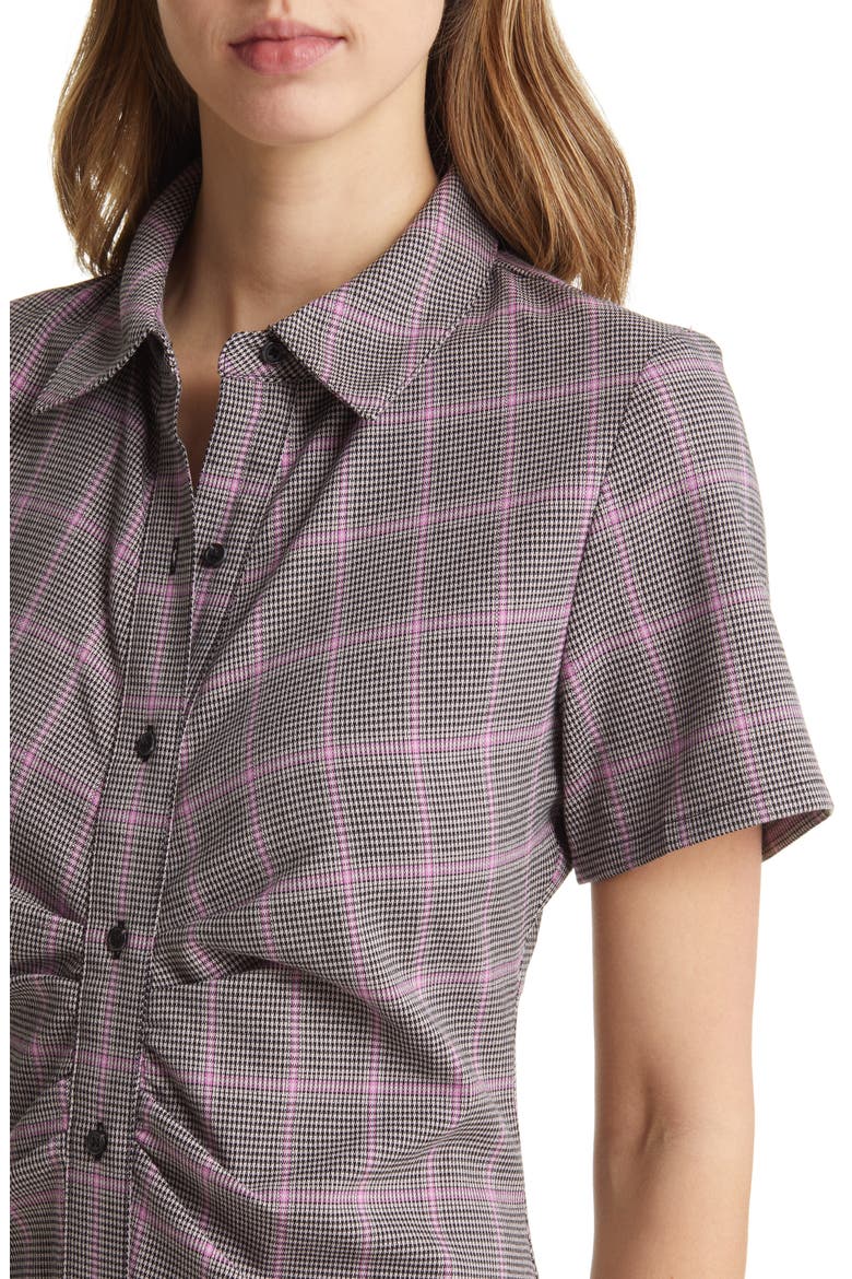 Check Print Shirtdress, Alternate, color, BLACK- PURPLE HEAVEN CHECK