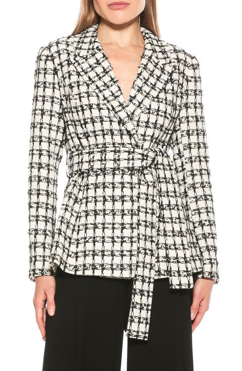 Olya Plaid Belted Blazer