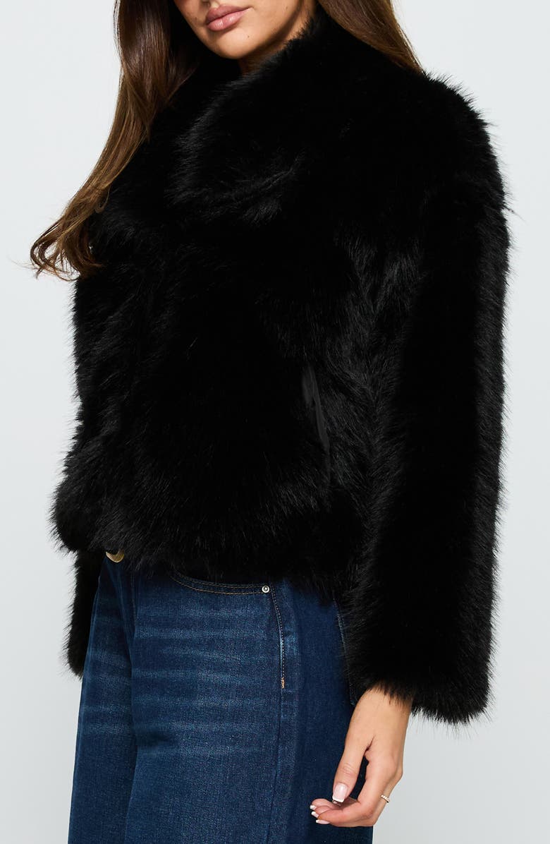 Princess Polly Wayland Faux Fur Jacket, Alternate, color, Black