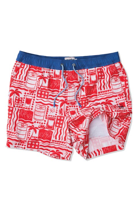 Pourth of July Happy Hour 5-Inch Swim Trunks