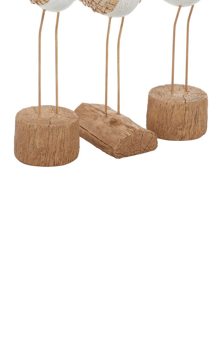 VIVIAN LUNE HOME White Polystone Bird Sculpture - Set of 3, Alternate, color, White