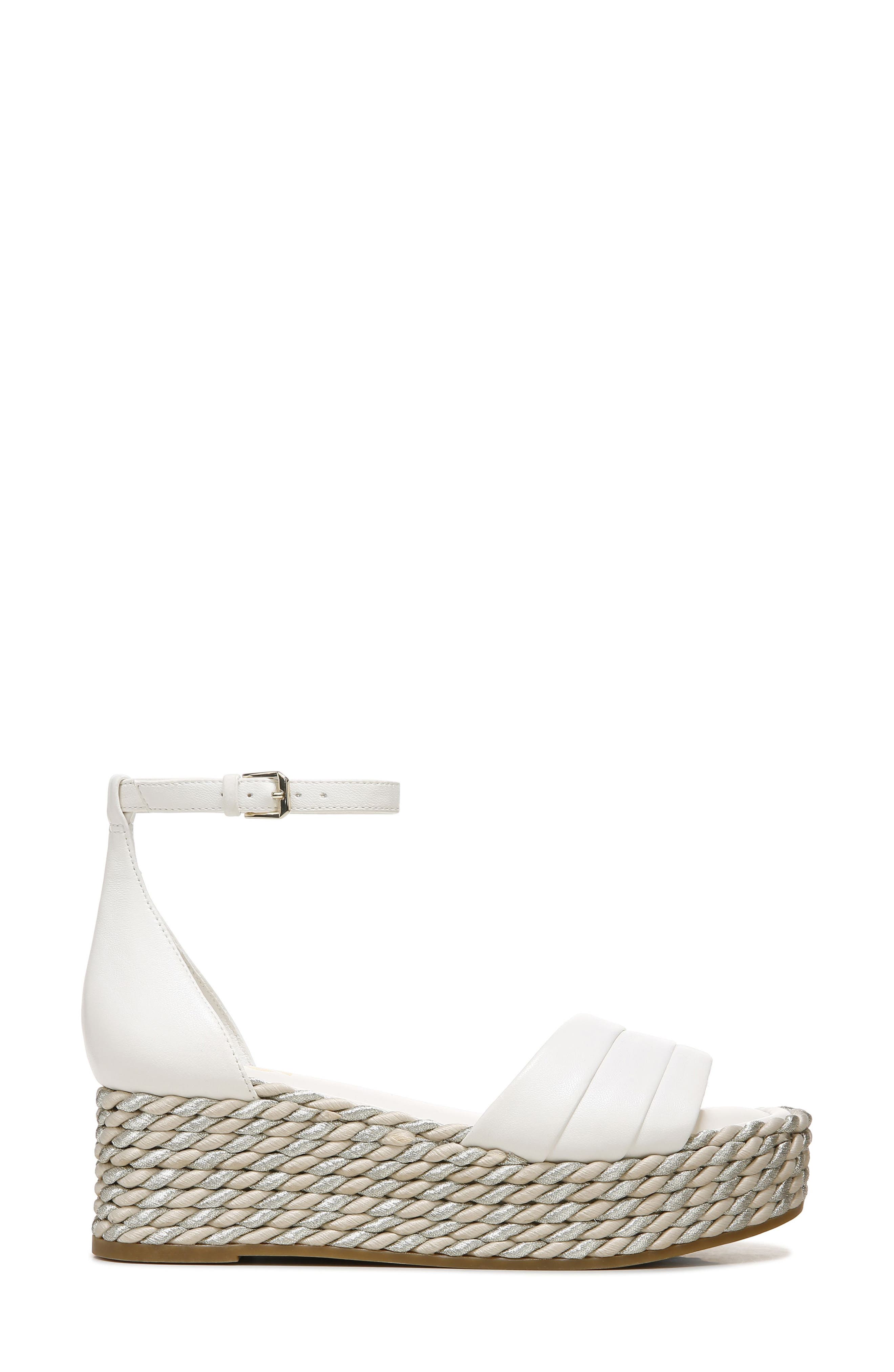 A-Via Espadrille Platform Wedge Sandal, Alternate, color, SHINE WHITE