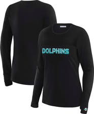WEAR by Erin Andrews Women's WEAR by Erin Andrews x Gracie Hunt Black Miami Dolphins Mesh Panel Long Sleeve T-Shirt
