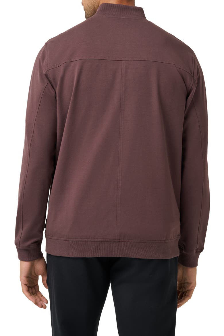 Stretch Cotton Bomber Jacket, Alternate, color, RAISIN
