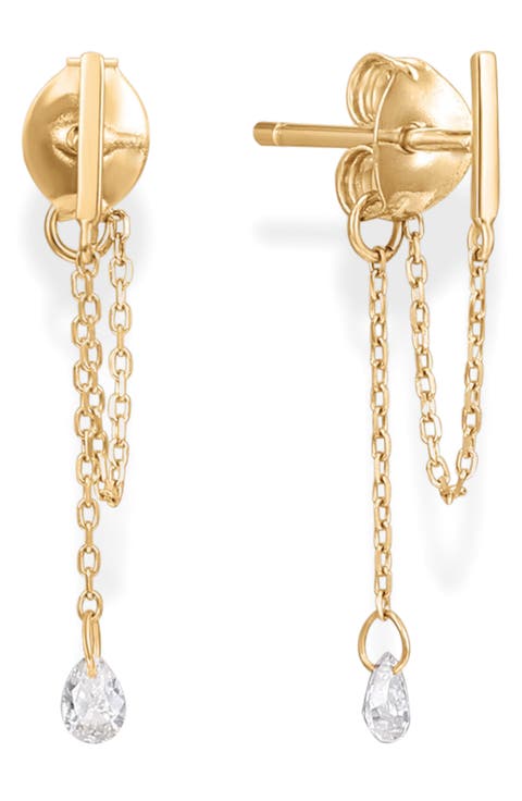 Tara Chain Hoop Stud Earrings