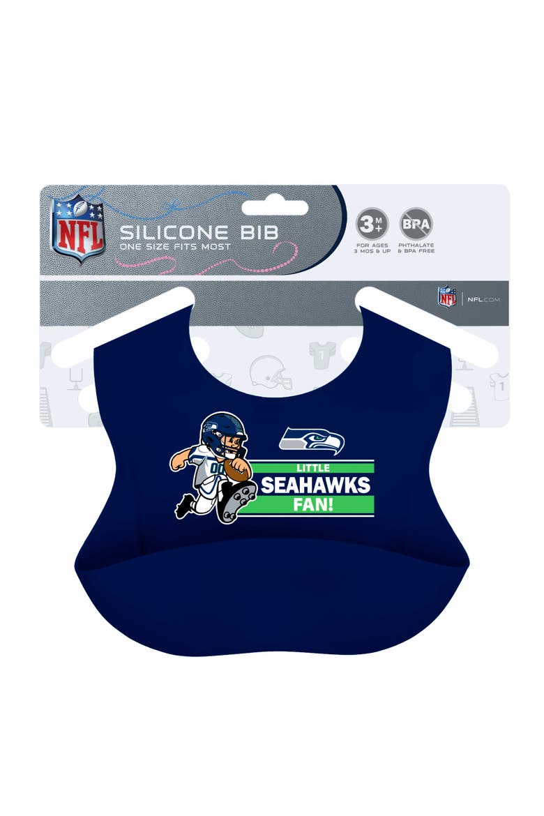 BabyFanatic Officially Licensed Unisex Silicone Baby Bib - NFL Seattle Seahawks, Alternate, color, Multicolor