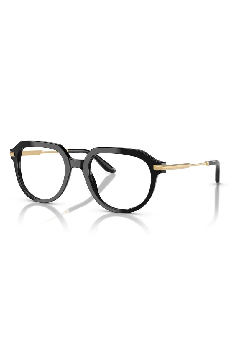 Dolce&Gabbana 53mm Round Optical Glasses, Alternate, color,