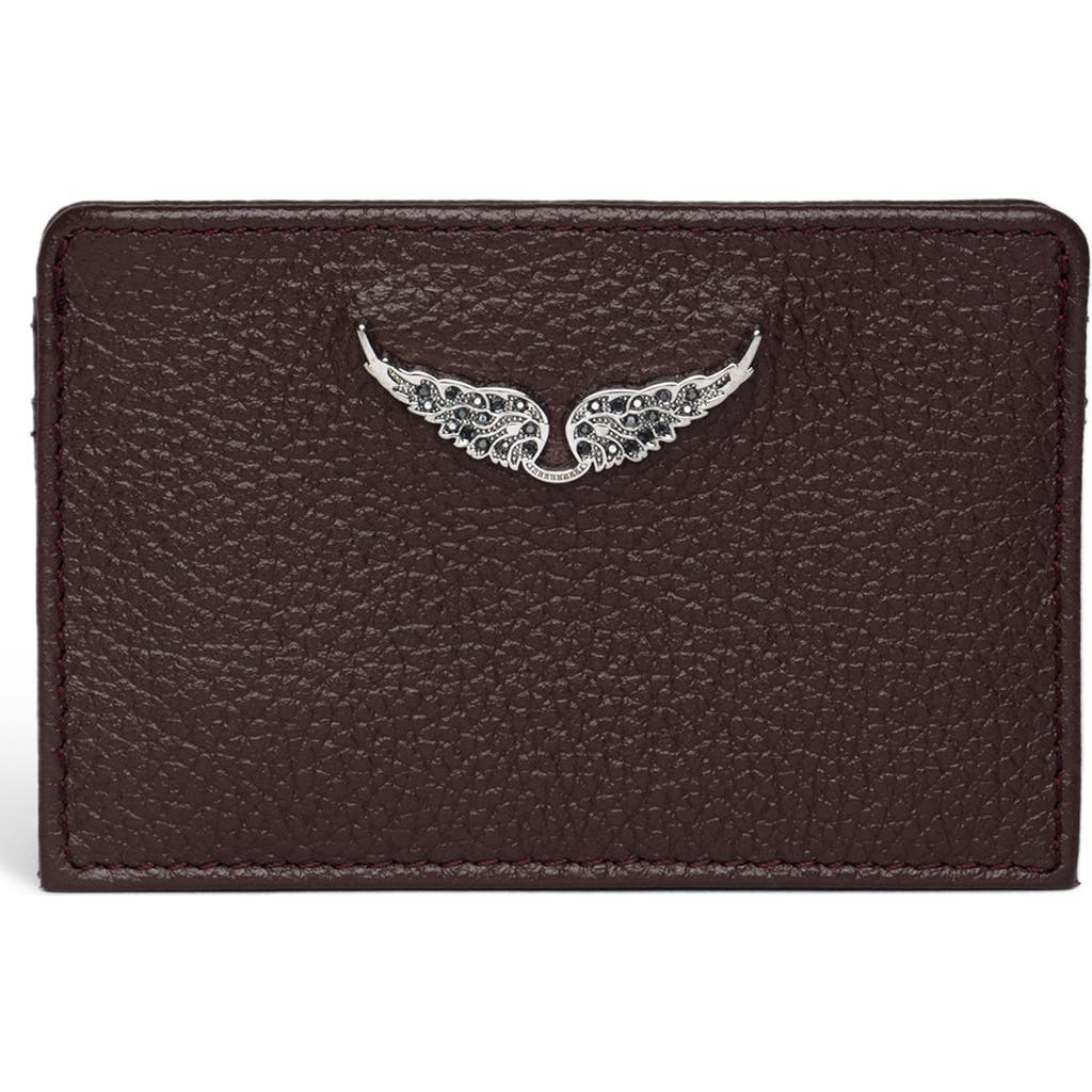 Zadig & Voltaire Pass Leather Card Case In Red