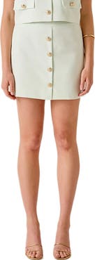 MARSY Button Front Miniskirt