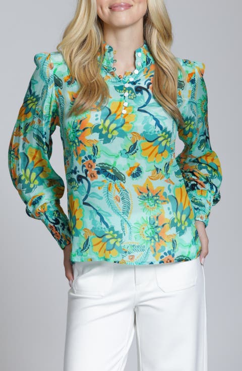 Print High Neck Shirt