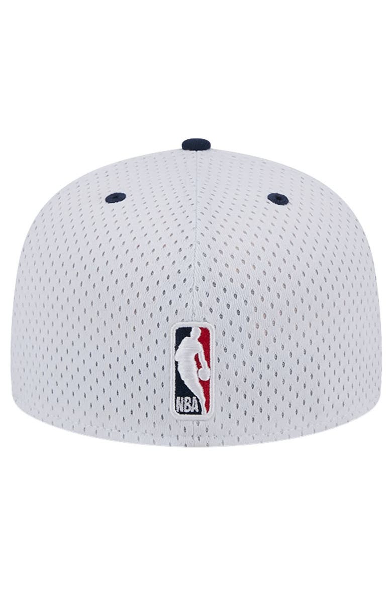 Men's New Era White/Navy Washington Wizards Throwback 2Tone 59FIFTY Fitted Hat, Alternate, color, White