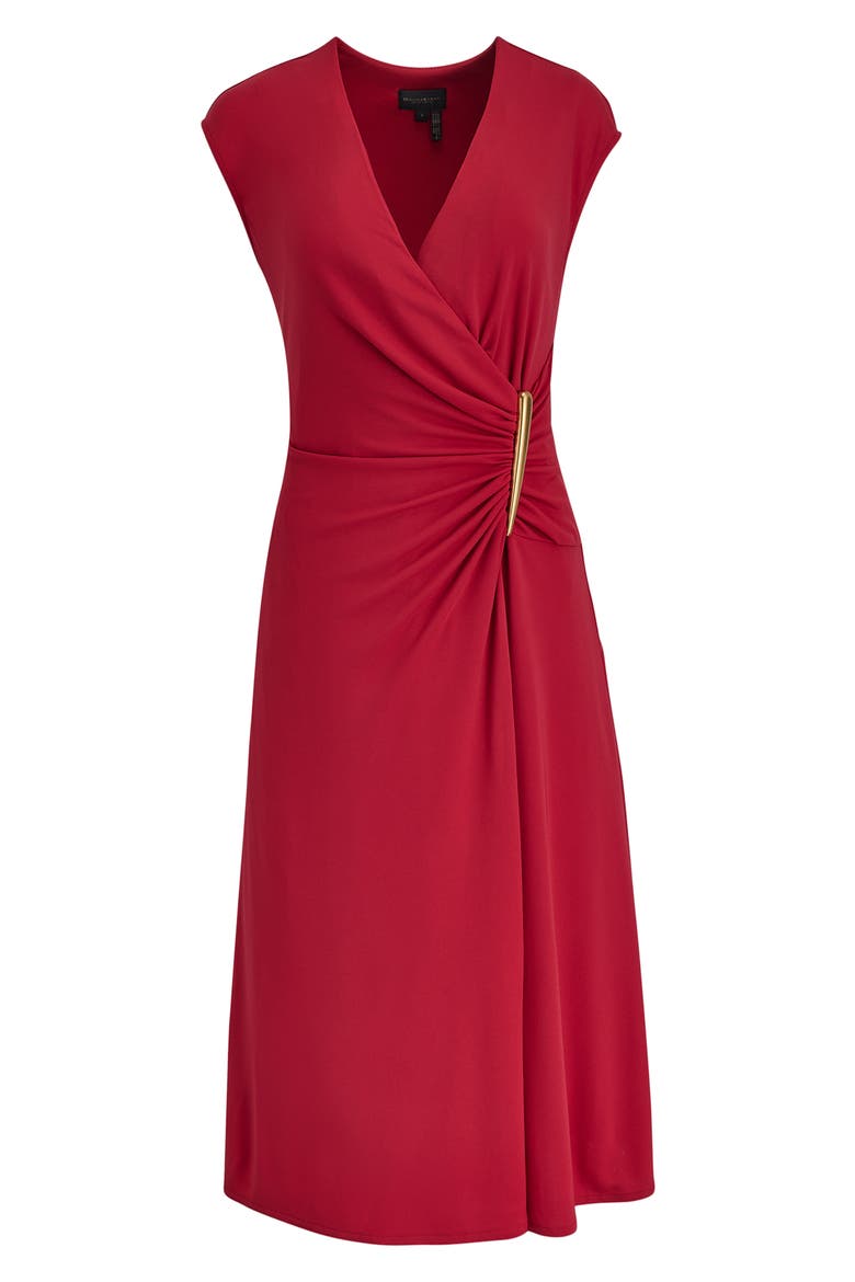 Faux Wrap Jersey Midi Dress, Alternate, color, AUTUMN RED