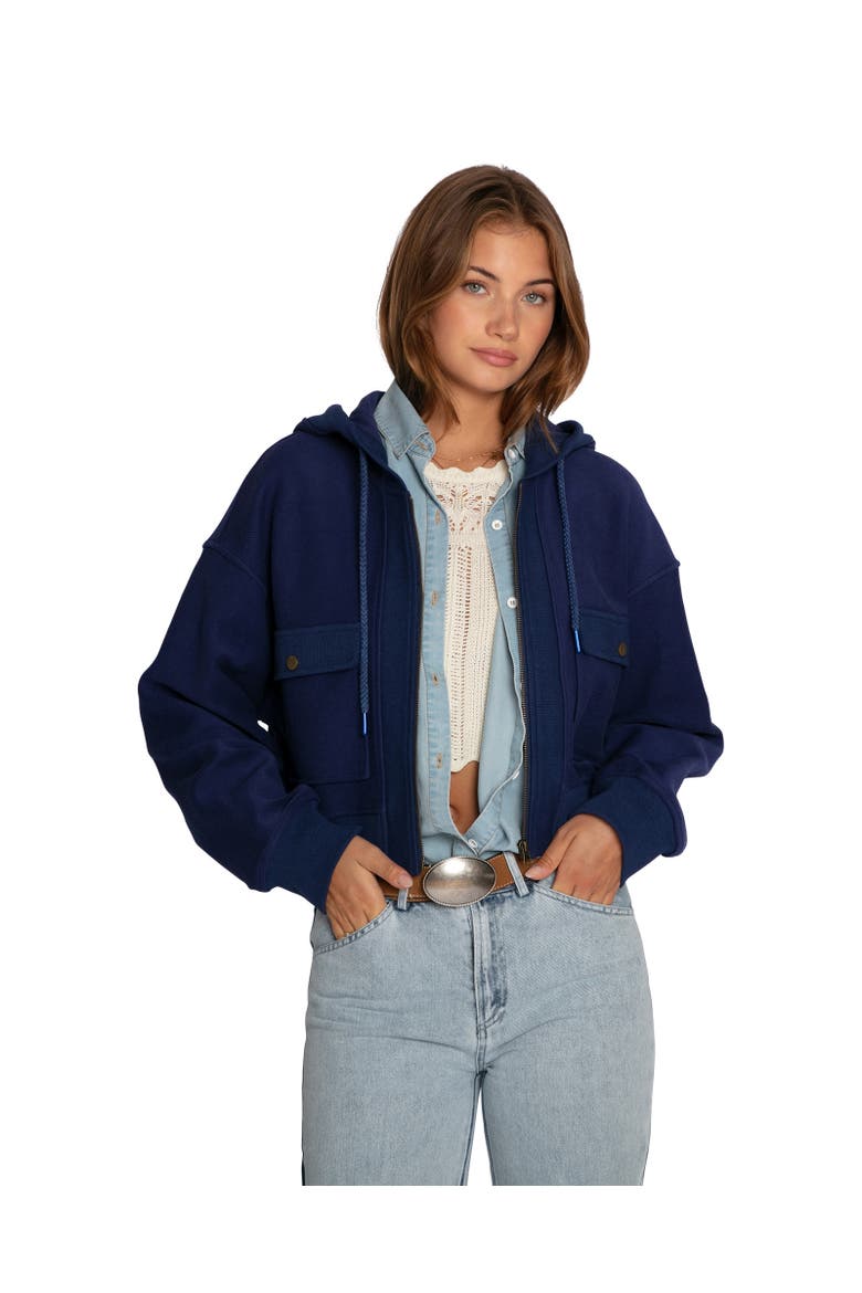 Fireside Cropped Utility Zip Jacket, Main, color, Navy