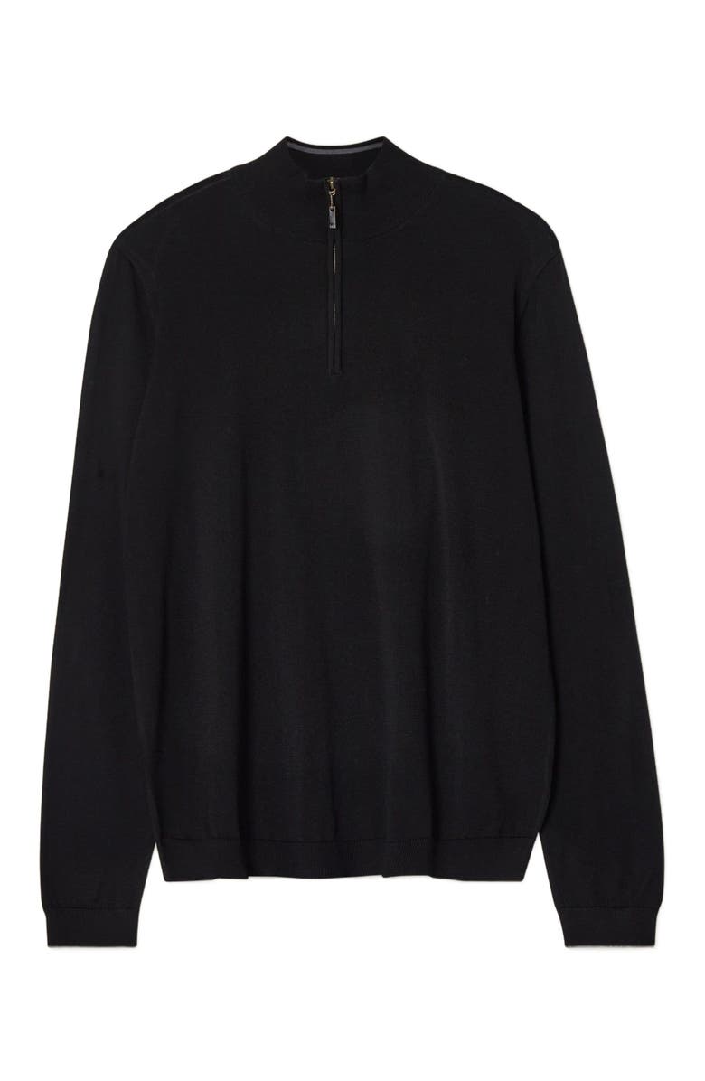 Robert Talbott Eastwood Quarter Zip Sweater, Alternate, color, Black With Gray Tipping