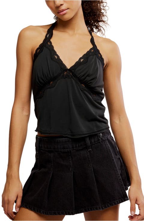 Brooke Lace Trim Halter Top