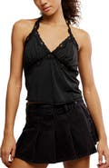 Free People Brooke Lace Trim Halter Top
