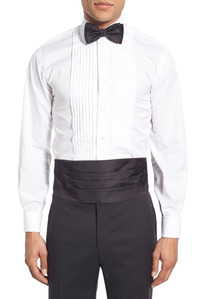 Silk Cummerbund & Bow Tie Set, Main, color, BLACK