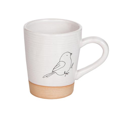 Ceramic Mug with Bird Print Perfect for Spring Home Decor and Drinkware