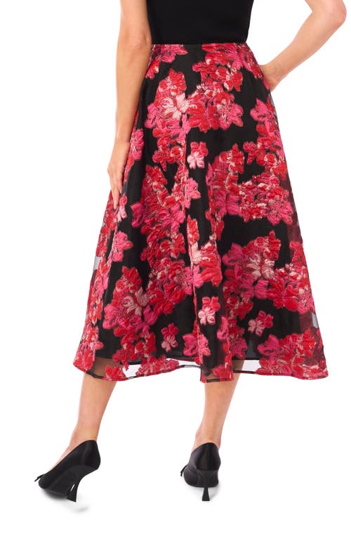 Ted Baker Fiona Floral Brocade Midi Skirt In Black