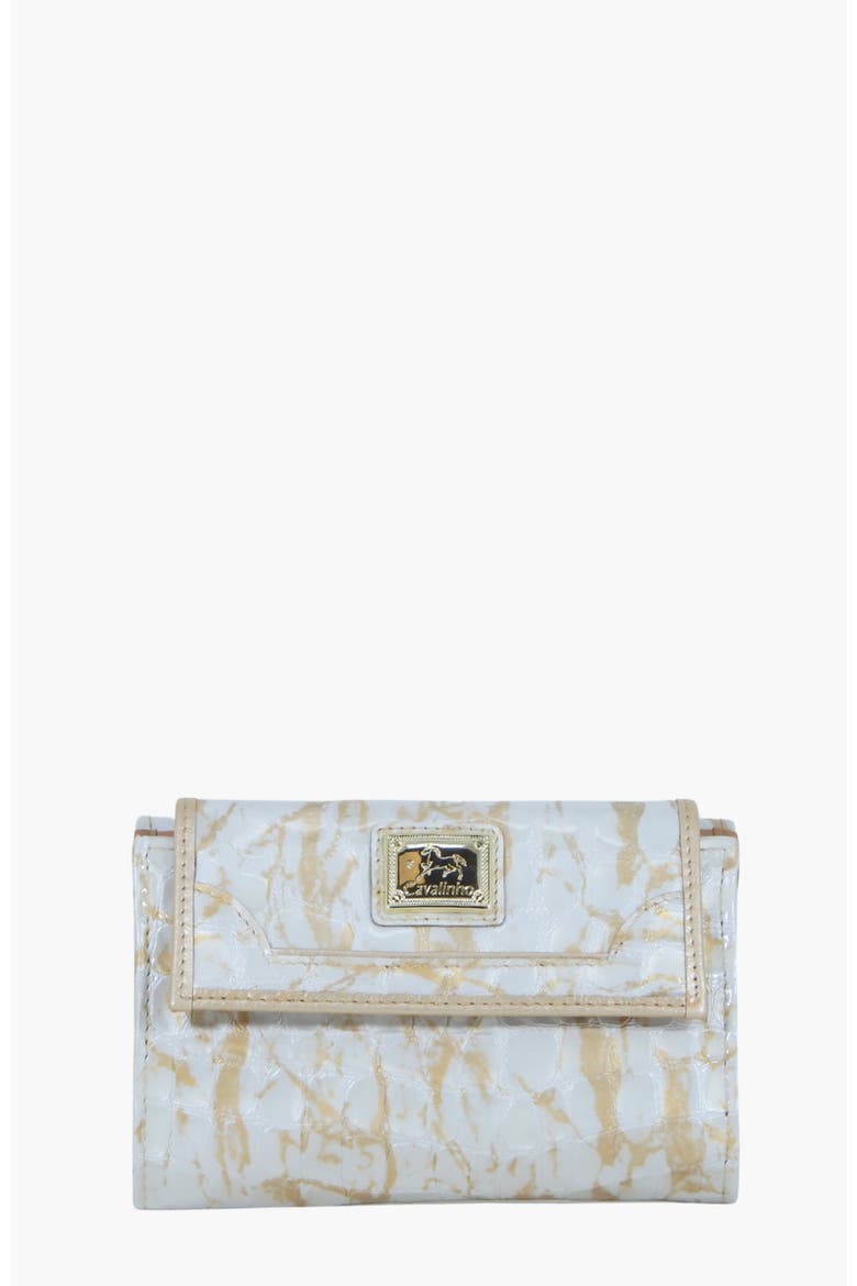 Gallop Patent Leather Wallet 202, Main, color, Beige / White