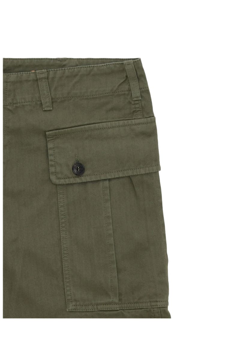 Olive Herringbone Cargo Trousers, Alternate, color, Green