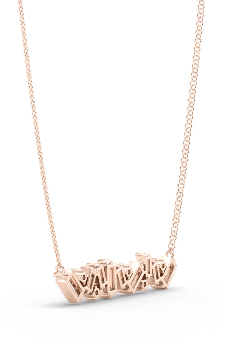 Baguette & Round Lab Created Diamond Pendant Necklace, Alternate, color, 18K ROSE GOLD