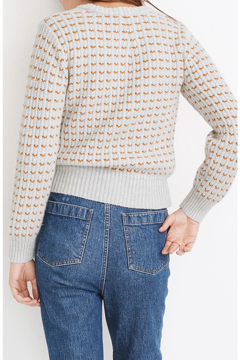 Metallic Stripe Sweater, Alternate, color, HEATHER BLIZZARD