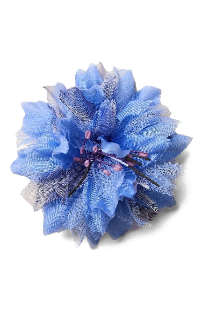 Helena Simon The Blue Cornflower Floral Brooch, Main, color, Blue
