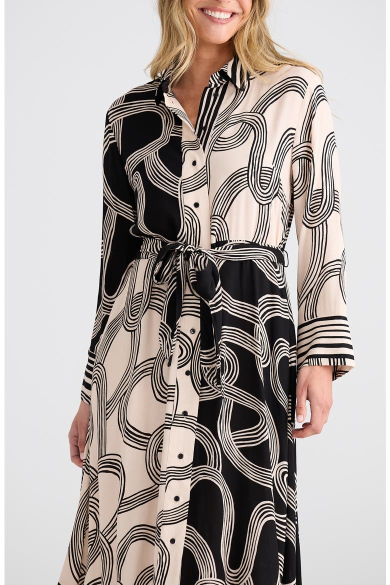 Lucy Print Shirtdress, Alternate, color, INK LINES MULTI