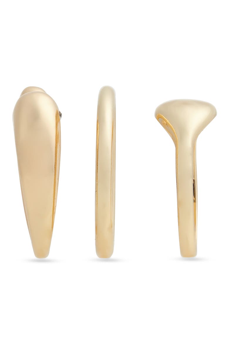 Set of 3 Organic Teardrop Band Rings, Alternate, color, GOLD