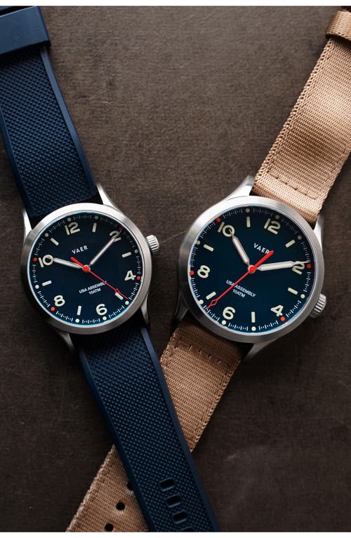 VAER VAER C5 DESIGN NAVY SOLAR WATCH, 40MM