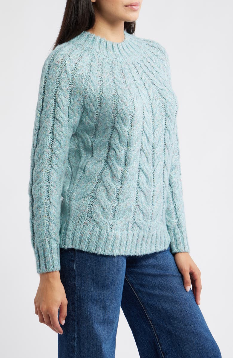 Hatley Cable Sweater, Alternate, color, Turquoise