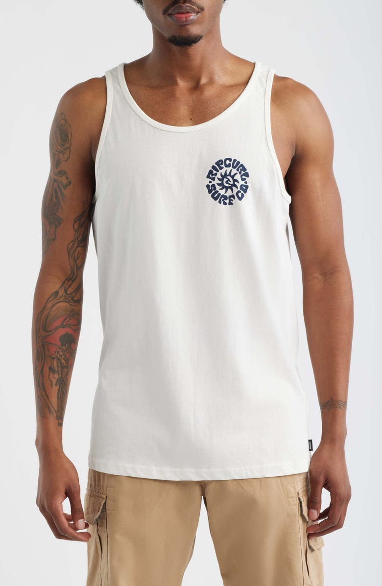 Rip Curl Pacific Rinse Cotton Graphic Tank, Main, color, Bone