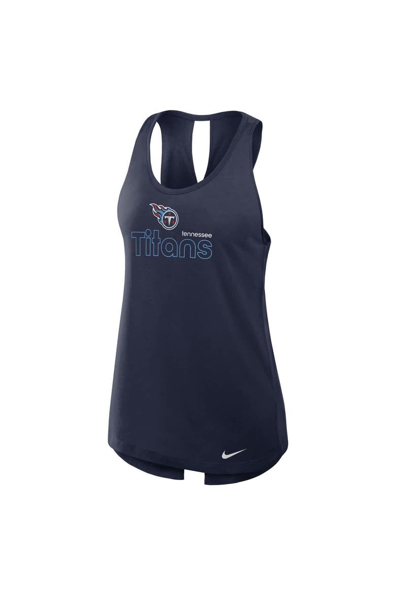 Women's Nike Navy Tennessee Titans  Crossback Performance Tank Top, Alternate, color, Navy
